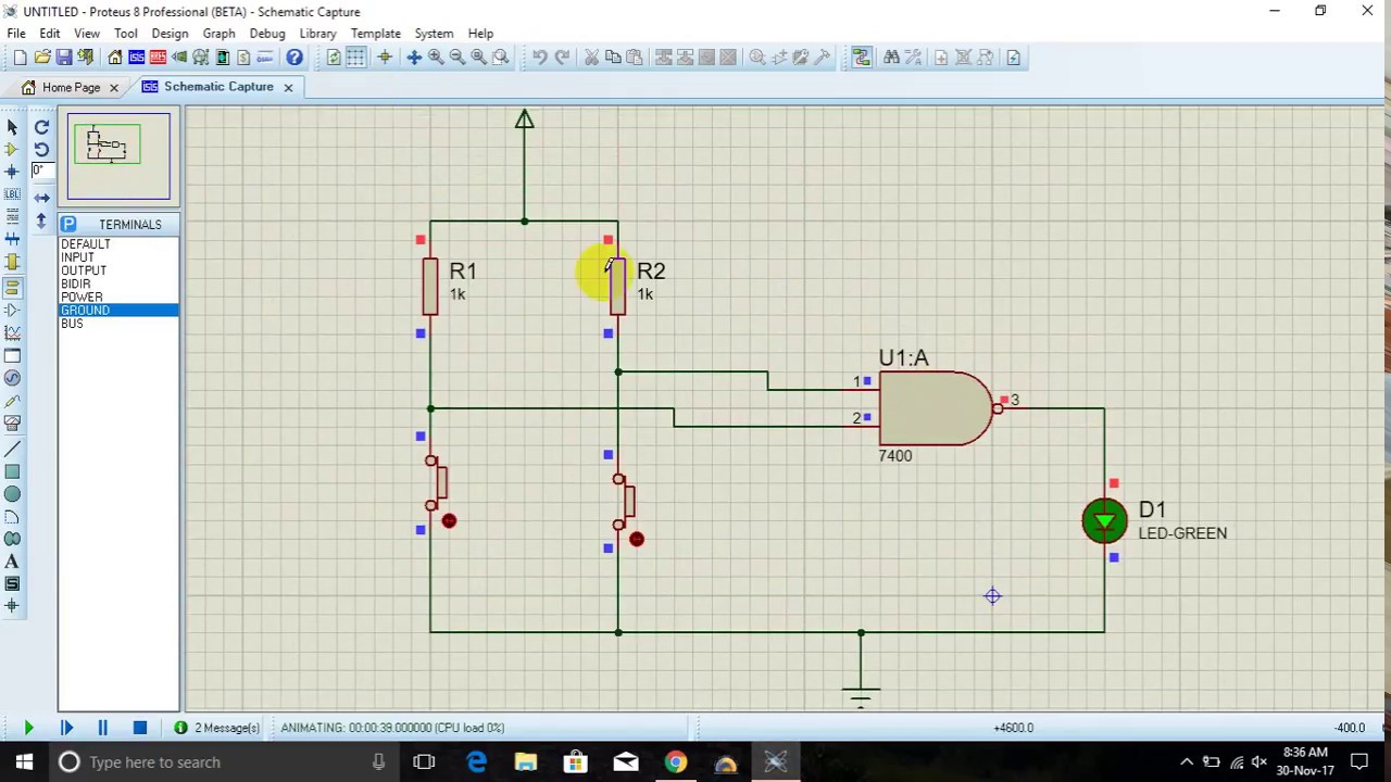 Checking Digital Nand Gate in PROTEUS - YouTube