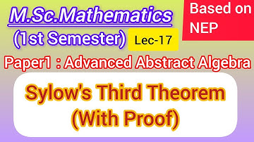 Lec-17 | Sylow