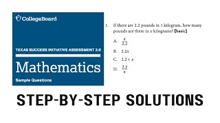 Problem 01 Tsia2 Math Sample Questions Tsi Practice Exam Study Guide 2024
