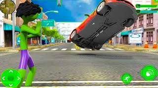 Green Monster Stickman Rope Hero Crime Simulator - Ultimate Immortal superhero - Android Gameplay#1 screenshot 2