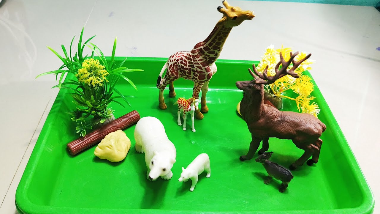 Cow Giraffe Elephant Tiger Panda Rhinoceros Animal Toys, ASMR