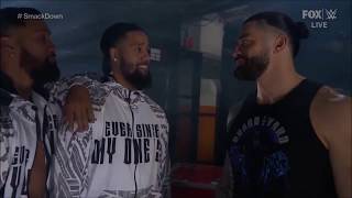 Roman Reigns - the Usos backstage  SD Jan 17, 2020