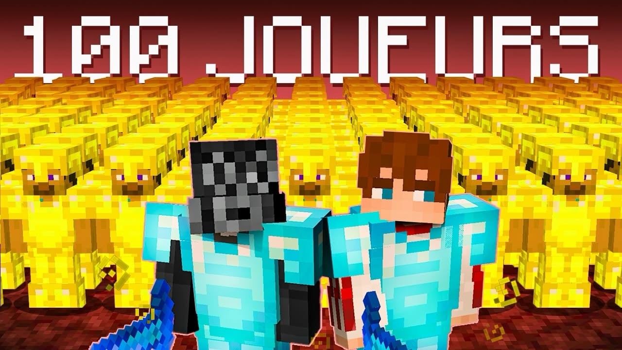 2 PRO MINECRAFT vs 100 JOUEURS ! (Manhunt Minecraft ft Mathox)