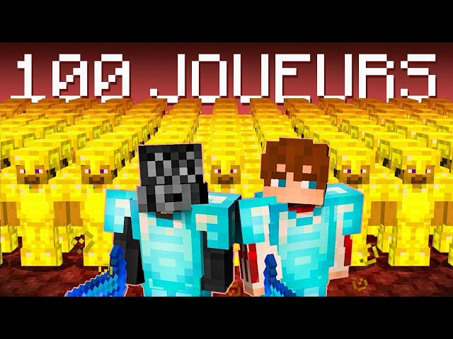 2 PRO MINECRAFT vs 100 JOUEURS ! (Manhunt Minecraft ft Mathox)