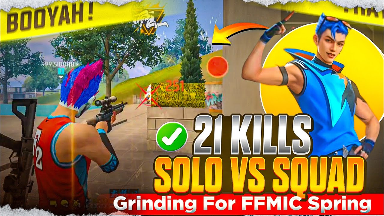 GRINDING FOR FFMIC SPRING🚀SOLO VS SQUAD GAMEPLAY💯🔥 - YouTube