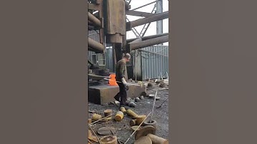 High temperature forging of a rectangular iron block!