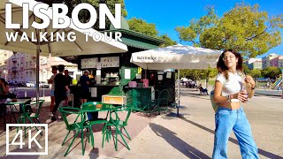 LISBON Walking Tour: Lisbon Fountain ALAMEDA Fonte Luminosa 2023 ASMR