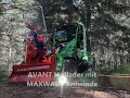Effizienter AVANT Hoflader mit MAXWALD Seilwinde – Perfekt für Forsteinsätze 🌲