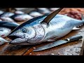 Precision Cuts❗🔥 Yellowfin Tuna Cutting Skills like a Pro in Sorong city, Indonesia