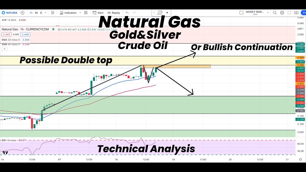 Natural Gas Double Top or Bullish Continuation | Gold | Silver | Crude ...