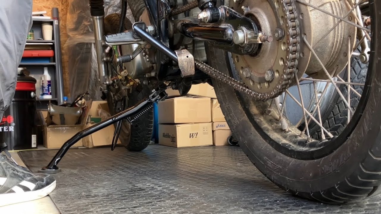 買ったバイクの手直し2 サイドスタンド延長[YAMAHA SR400]