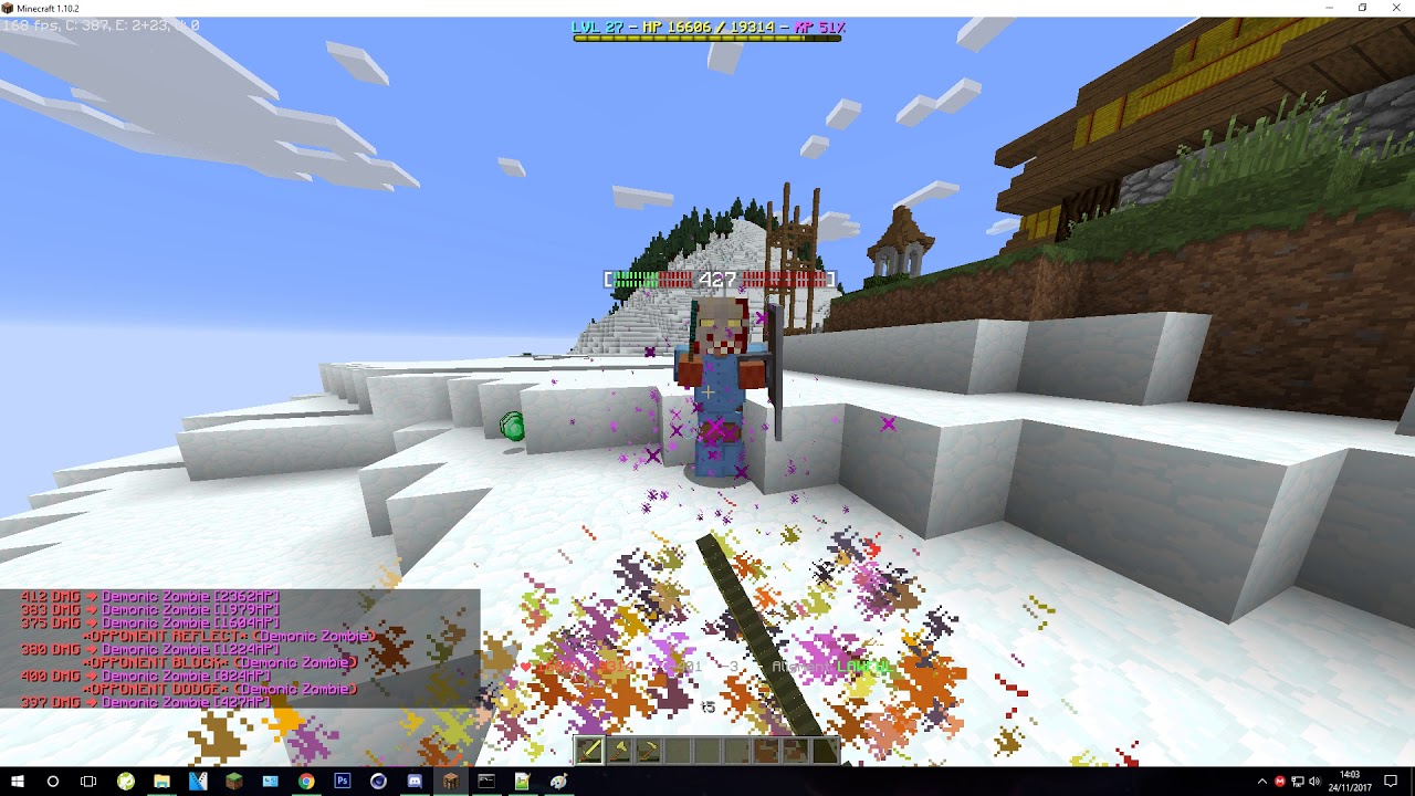 dungeon realms practice server testing the new healthbar mob.