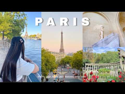 dreamy days in paris 🇫🇷🫶🏻 louvre, parc monceau, eiffel tower sunset, cosy wandering, travel vlog