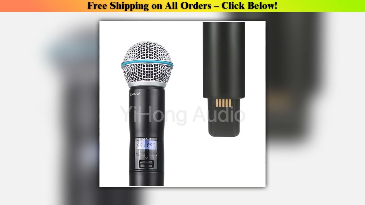 QLXD-B58 800/900MHz High Quality Professional Wireless Microphone UHF Handheld Microphone Stage