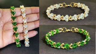 Diy Beaded Bracelet Tutorial 👍 Bracelet In 10 Minutes || Easy and Beautiful Bracelet making 🤩