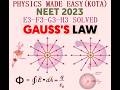Neet-2023 code E3 - F3 - G3 - H3 with key; kepler's law of motion; bernoulli's theorem; gauss's law;