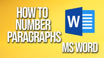 How To Number Paragraphs Microsoft Word Tutorial