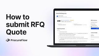 Details How to submit RFQ Quote on Procureflow Guide