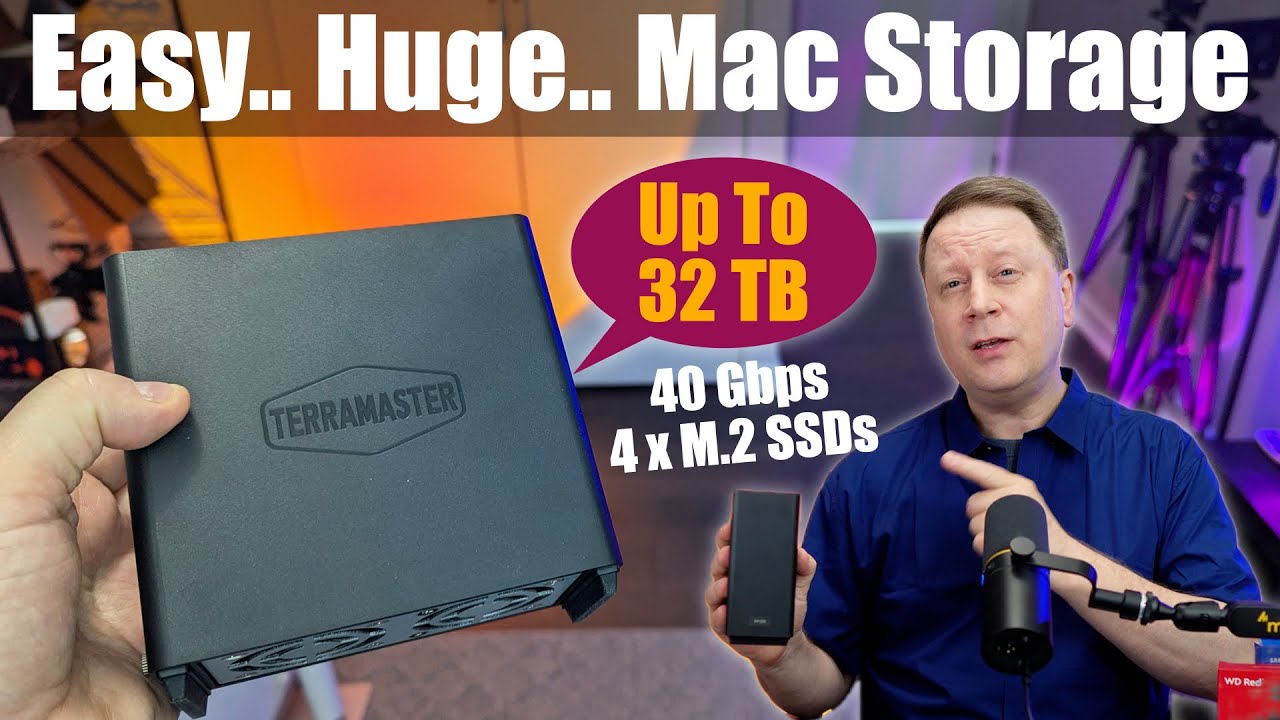External Mac Storage with 4 x M.2 NVMe SSDs and 40 Gbps - up to 32TB Easy  - TerraMaster D4 SSD