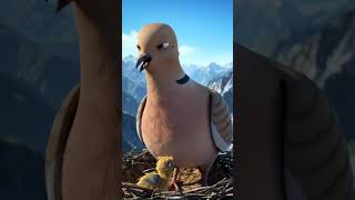 A story of the pigeon how made a nest on the peak of the mountain and laid many eggs🥚😭#ai #cartoon.