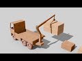 Transport truck with HDS for Loading Goods and Wood Carving | Small Excavator with a Chainsaw