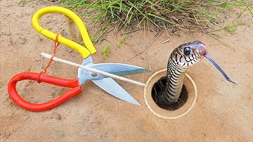 EASY SNAKE TRAP - How To Make Snake Trap Using Scissor That Work 100%#snaketrap