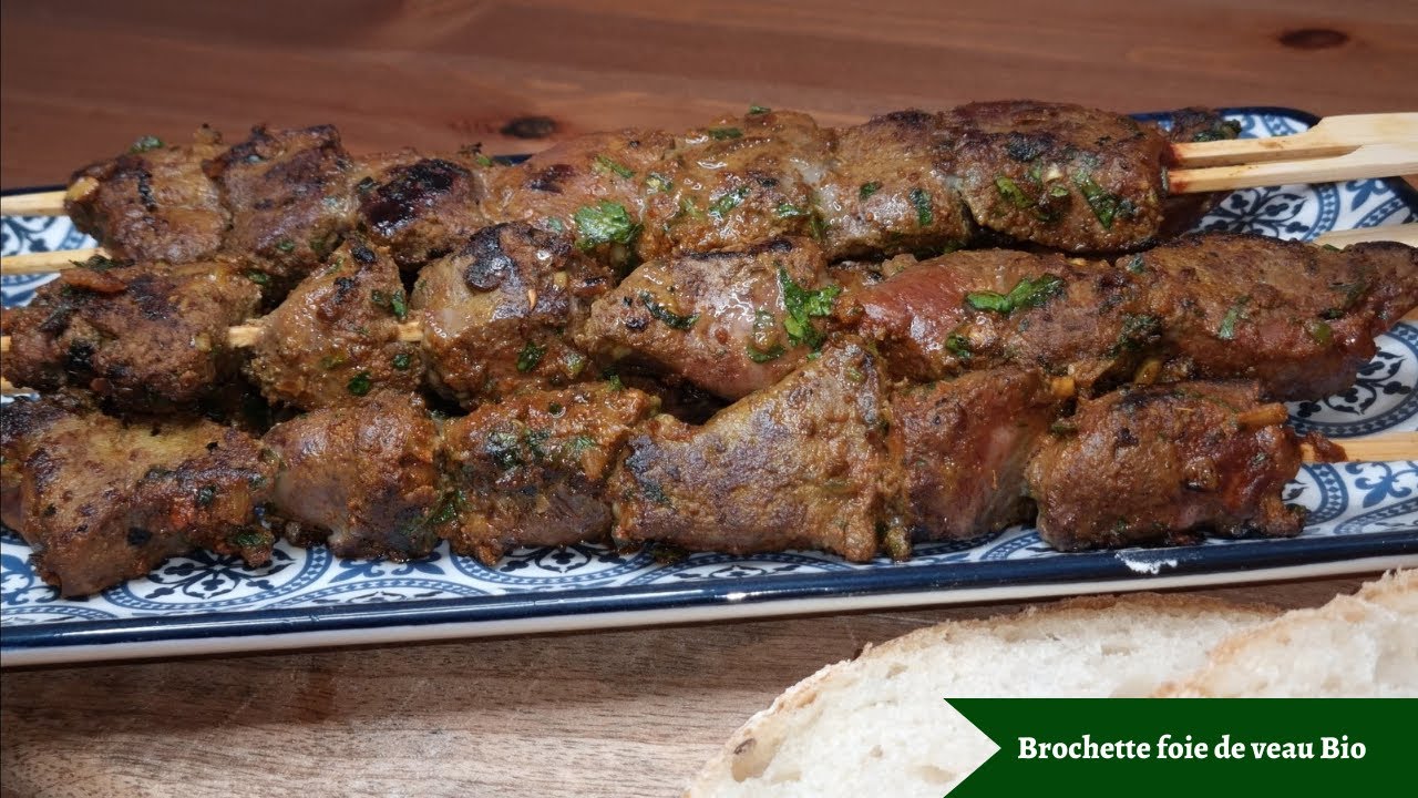 Brochette foie veau bio kalfslever brochette organic veal liver