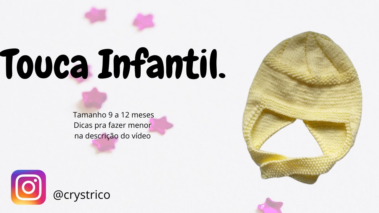 Touca bebê com tapa orelhas - Crys Tricô!