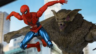 stop motion spiderman vs man bat