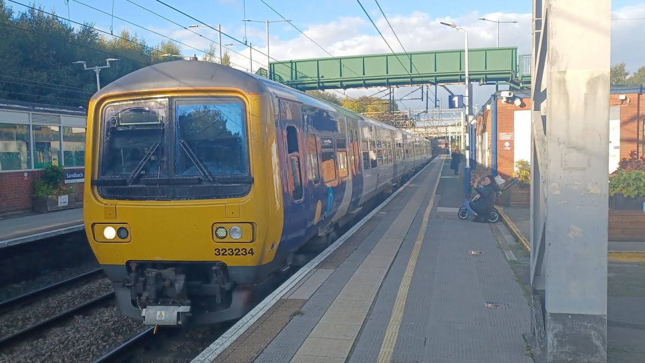 Northern class 323 234 with tones arriving and departing Sandbach - YouTube