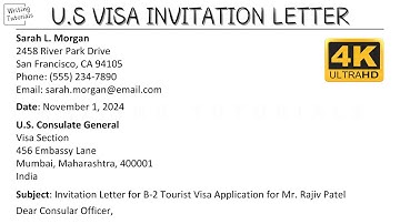 How To Write U S Visa Invitation Letter with Sample and Explanation | Writing Tutorials