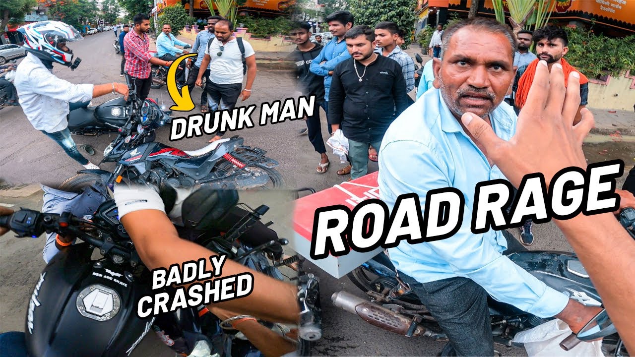DRUNK MAN KE SATH ITNI BADI LADAI HOGYI 🤬 | BADLY CRASHED #roadrage