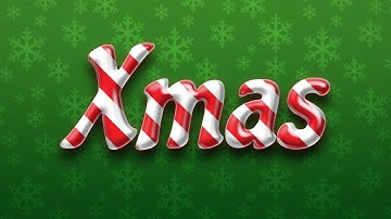 Photopea Online -  Christmas Candy Cane Psd Text Effect  - FREE
