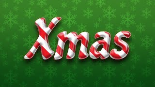 Photopea Online -  Christmas Candy Cane Psd Text Effect  - FREE