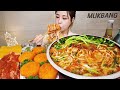 SUB) 걸쭉칼칼한 어죽에 면사리 가득 ♡ 바삭한 새우튀김까지 꿀조합이 따로없쥬 ♥ 먹방 FISH PORRIDGE NOODLES REAL SOUND ASMR MUKBANG