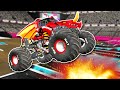 Monster Truck Jumps with Crashes! - BeamNG Multiplayer Gameplay