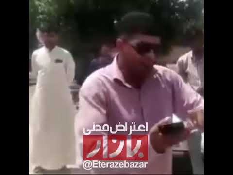 تجمع اعتراضی مردم غیزانیه الاحواز اشغالی در مقابل ایستگاه تقویت فشار آب نزهه به نداشتن آب