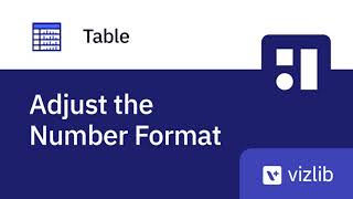 Vizlib Table - Adjust the Number Format