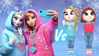 Modern Elsa Vs Modern Anna || Frozen makeover || Angela cosplay || Frozen