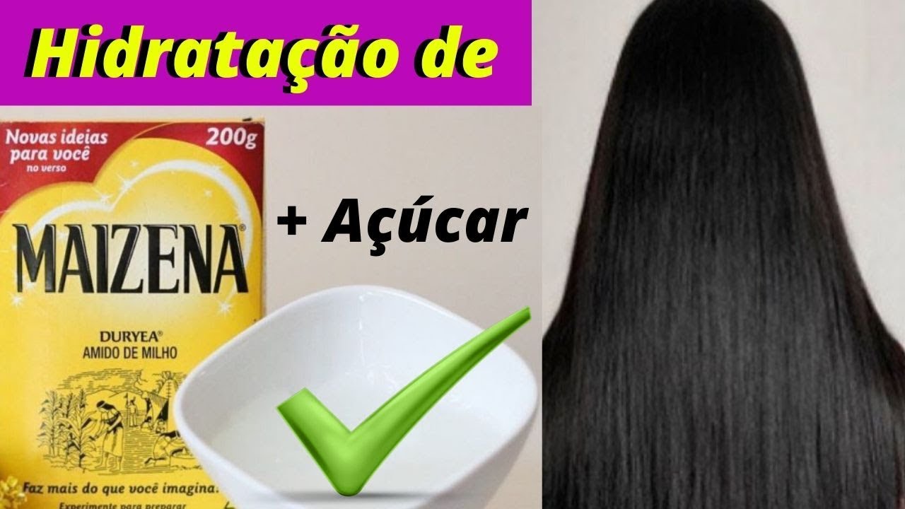 MAIZENA E AÇUCAR Hidratação Caseira (Cabelo Liso e Macio ) - YouTube