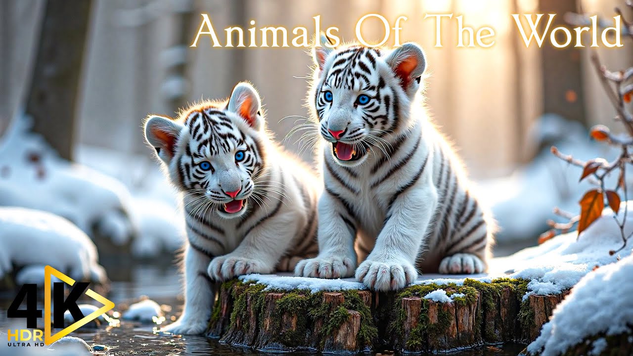 Winter Animals Of The World 4K - Soothing Music for Inner Peace & Relaxation
