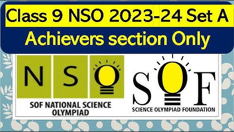 Answer key NSO Class 9 SOF 2023 Set A National #science  #olympiad  achiever
