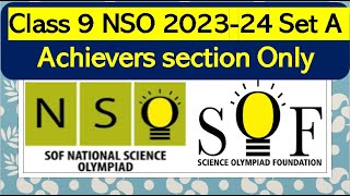 Answer key NSO Class 9 SOF 2023 Set A National #science  #olympiad  achiever's section solved  #nso