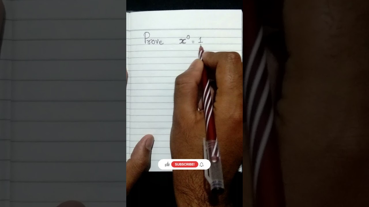 prove x^0 =1, method-1 