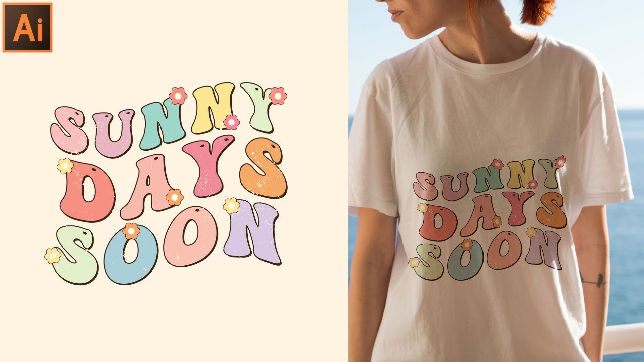 Groovy Text || Wavy Groovy Text T-Shirt Design Tutorial | Adobe Illustrator.