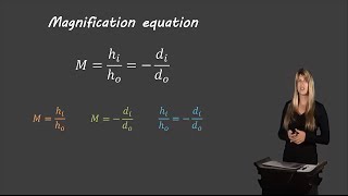 Magnification equation for lenses