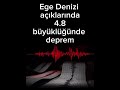 Ege Denizi açıklarında 4.8 büyüklüğünde deprem
