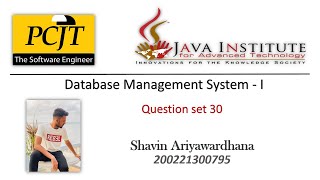 Question Set 30 | Database Management System | #javainstitute