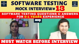 Manual Testing Interview Questions for Freshers - Software Testing Mock Interview