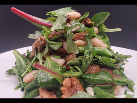 Video: Mushroom Salad Nrog Asparagus Thiab Qe